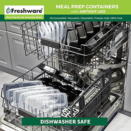 Meal Prep Containers [50 Pack] 3 Compartment Food Storage Containers with Lids (50 Count)