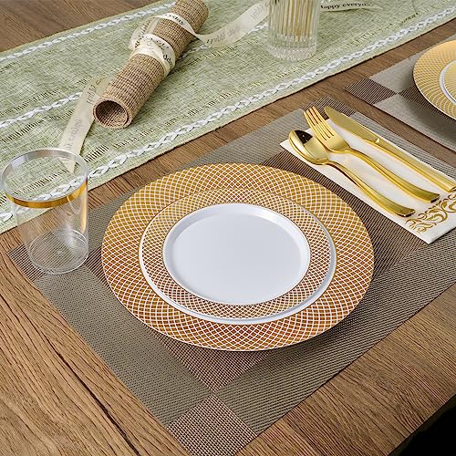 Gold Plastic Plates Set (51 Count)