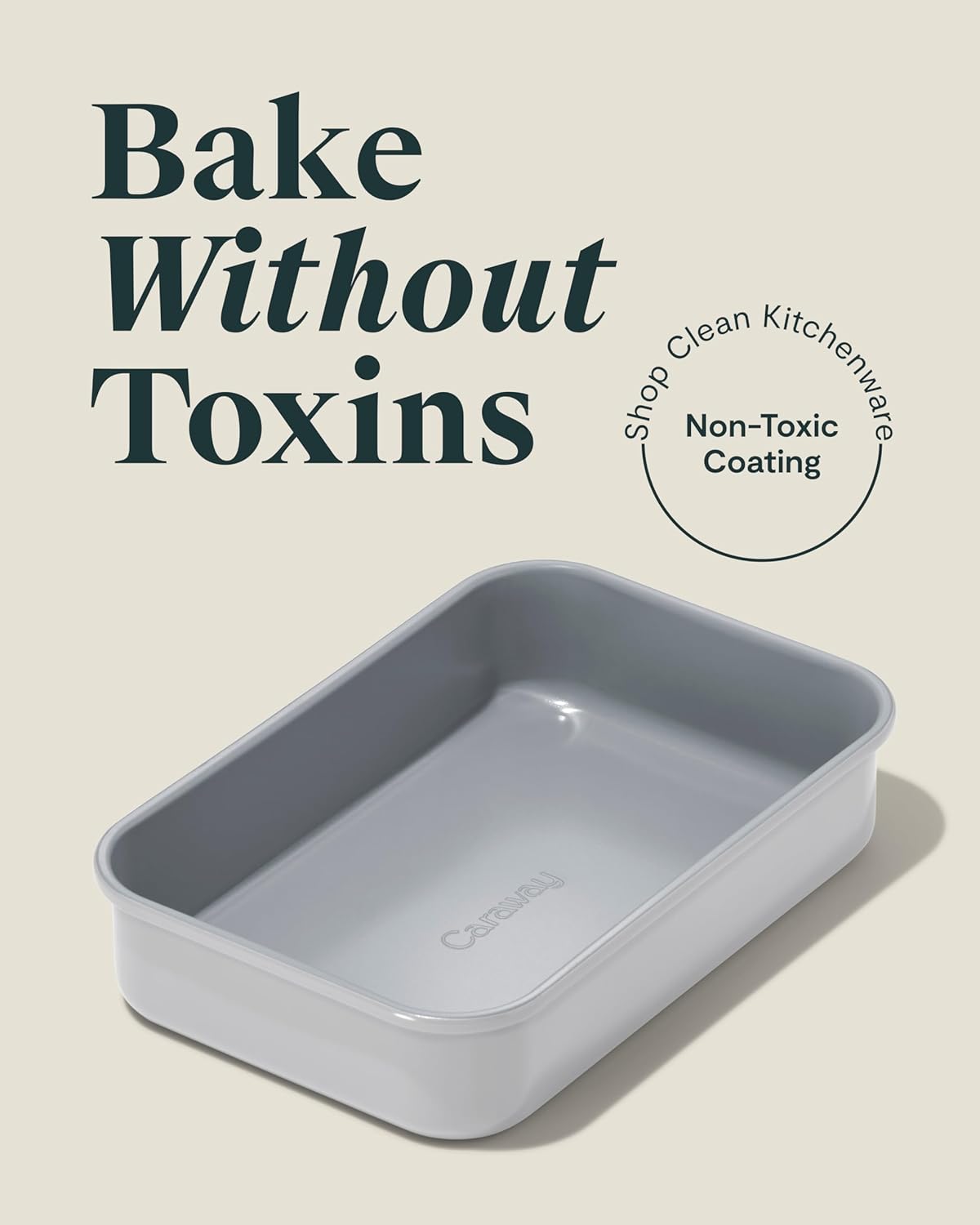 Caraway Nonstick 9” x 6.5” Small Rectangle Baking Pan – Non-Toxic, PTFE & PFOA Free – Aluminized Steel Core – Deep Ceramic Baking Pan for Casseroles, Lasagna & More - Gray - Culinary Roots