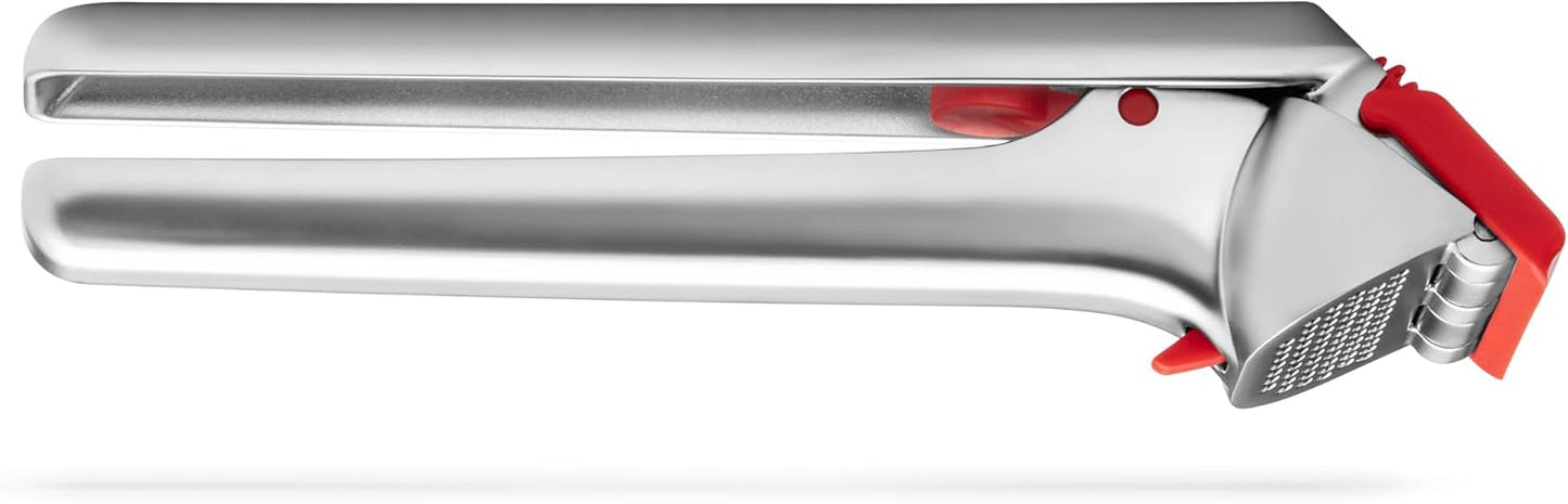 Dreamfarm Garject 2-In-1 Garlic Peeler, Garlic Press & Mincer with Garlic Peel Ejector, Chrome-Plated Zinc - Red - Culinary Roots