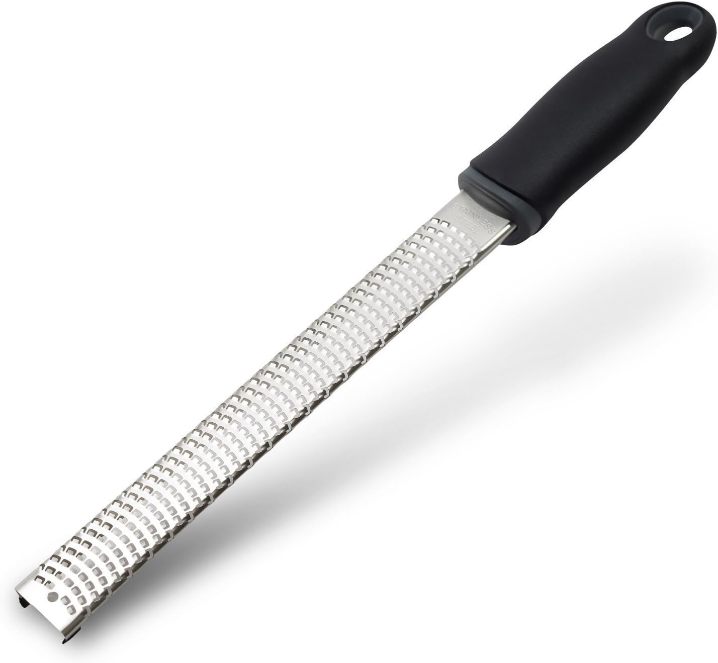 Lemon Zester, Stainless Steel Kitchen Cheese Grater, Plastic Cover Ergonomic Soft Black Handle - Culinary Roots