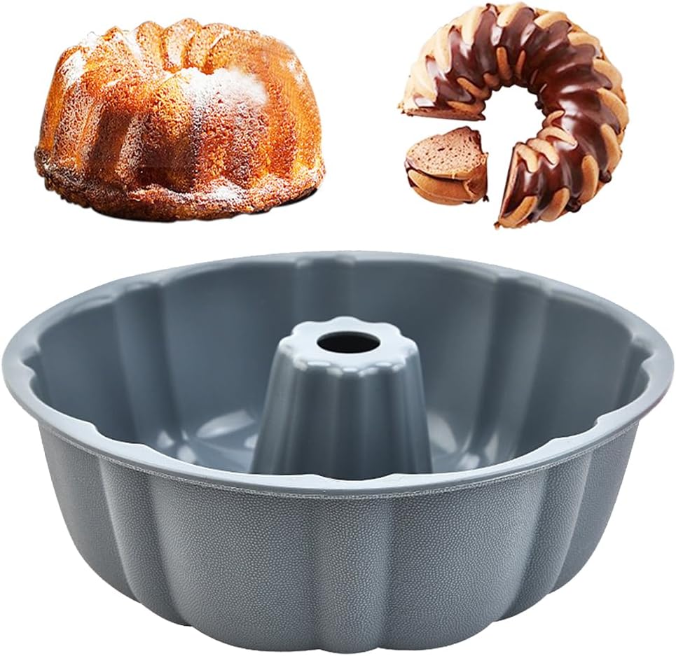 10 inch Silicone Bundt Cake Pan, Non-Stick Silicone Fluted Pans, ome Baking DIY Cake Mold for Cake, Jelly, Bread, Chocolate, Para Gelatinas (Red) (Grey, 1 Pack) - Culinary Roots