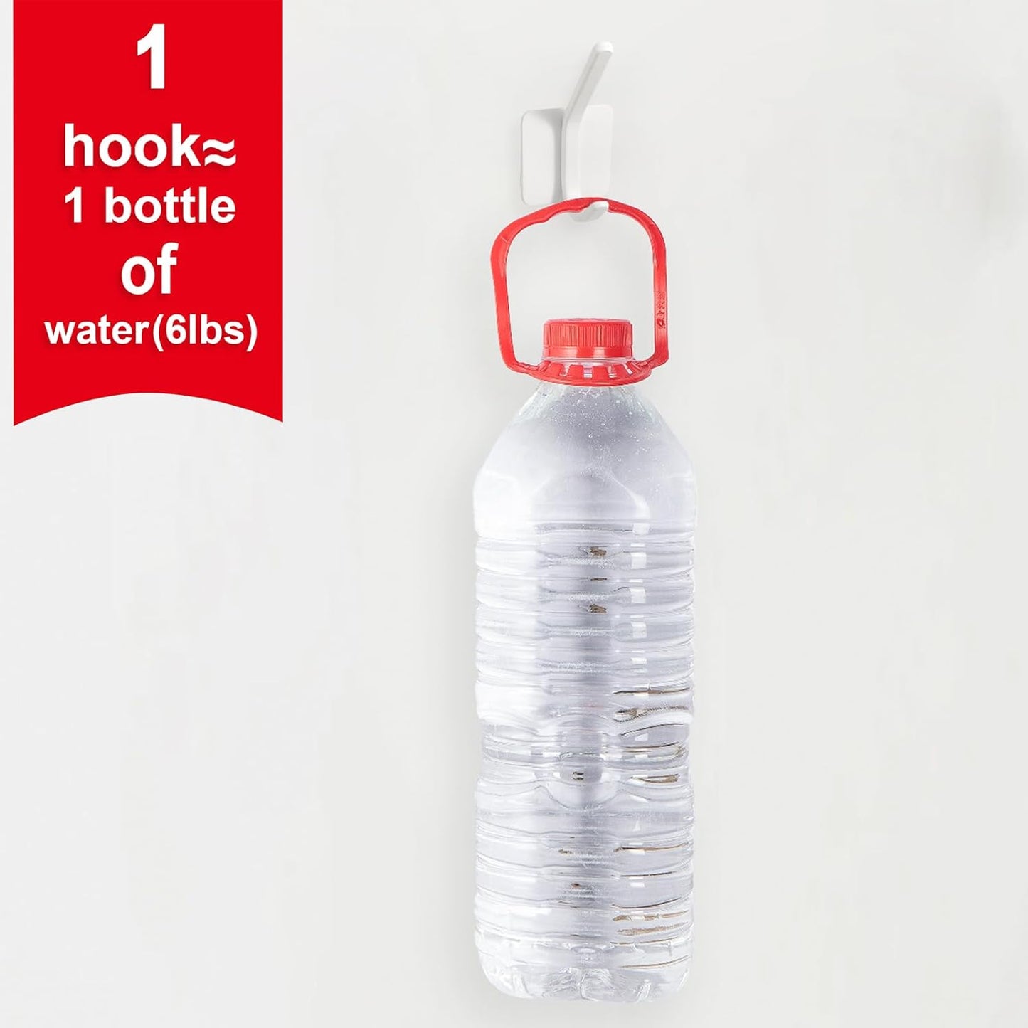 Aluminum Wall Hooks, No Drill Damage-Free Adhesive Hook, Product for Hanging Heavy Duty for Bathroom Kitchen Home (Double Square White Hook, 4)