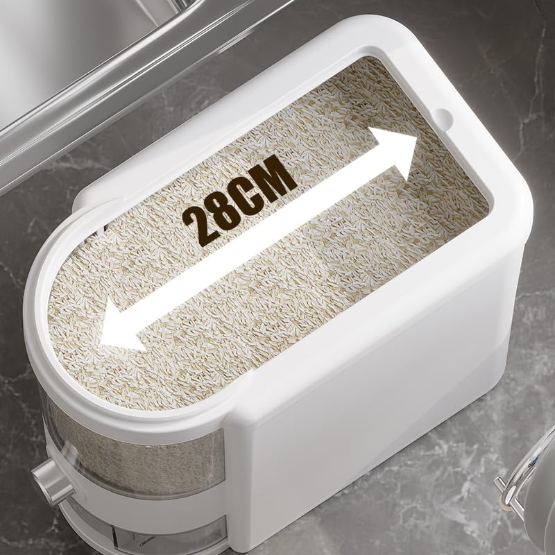 12 Lbs Rice Container with Measuring Cup