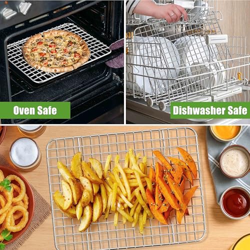 12x9 Inches Stainless Steel Cooling Rack Set of 2 for Quarter Sheet