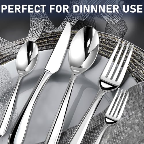 Heavy Duty Silverware Set for 12 (60 Count)