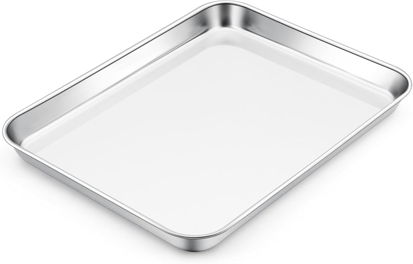 E-far Toaster Oven Tray, 10.5”x8.3” Stainless Steel Small Baking Cookie Sheet, Compact Non-toxic Metal Baking Pan for Cake, Healthy & Rust Free, Mirror Finish & Dishwasher Safe, 1 Pack - Culinary Roots