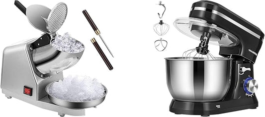VIVOHOME Electric 4 Blades Ice Crusher Shaver Snow Cone Maker Machine with VIVOHOME 4.75 Quart Stand Mixer, 8 Speed Kitchen Electric Food Mixer