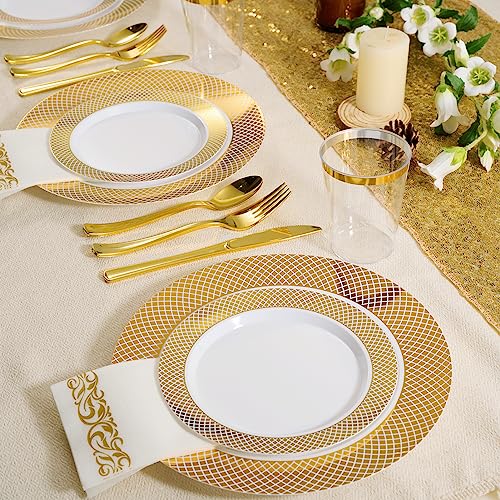 175 Pieces Gold Dinnerware Set for 25 Guests
