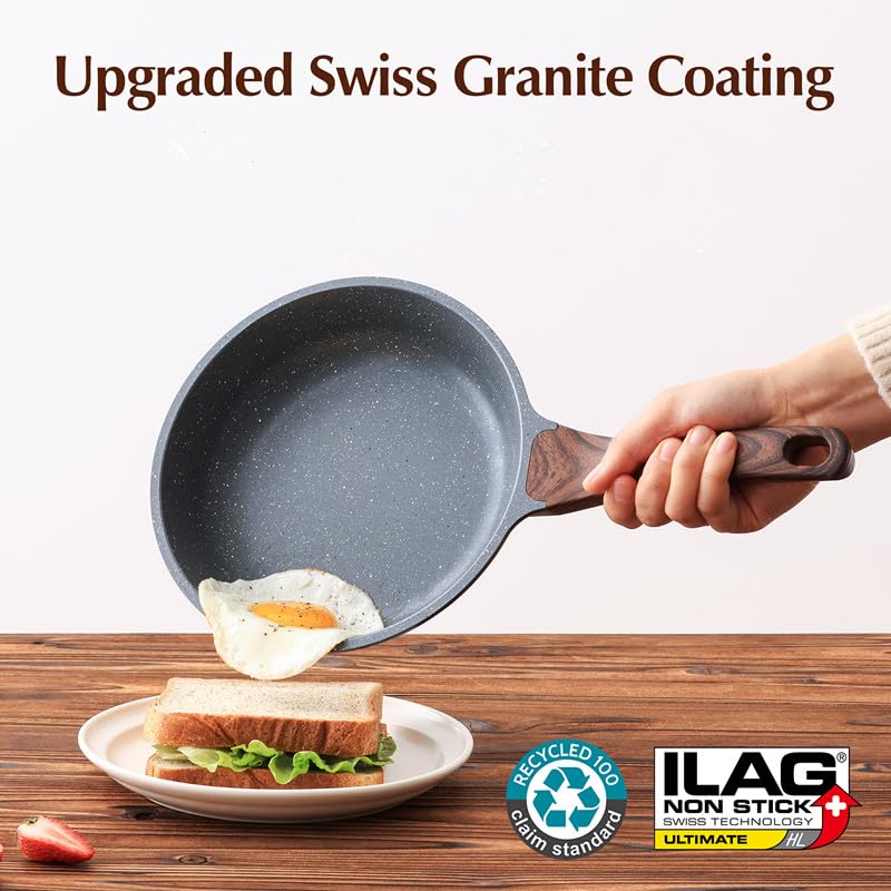 11inch Nonstick Frying Pan Chef's Pan with Glass Lid