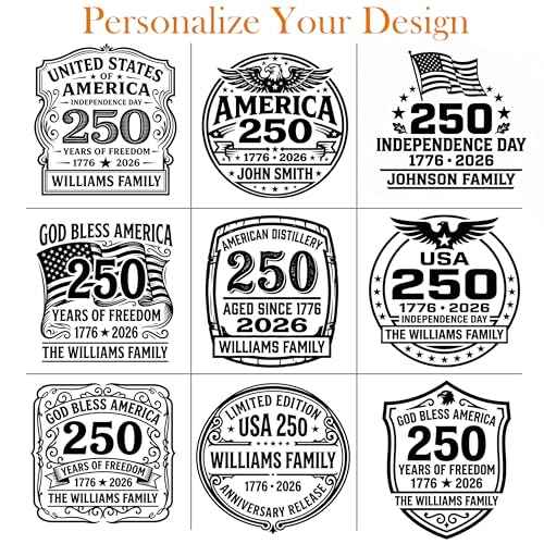 Personalized 250th Anniversary Old Fashioned Whiskey Decanter Set