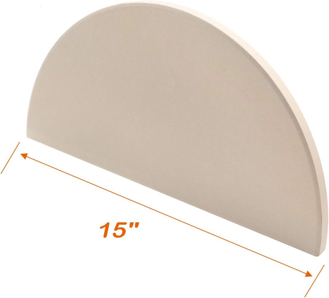 BBQ Future Ceramic Heat Deflector Plates for Kamado Joe Classic I, II, III，Half-Moon 2-Pack, White - Culinary Roots
