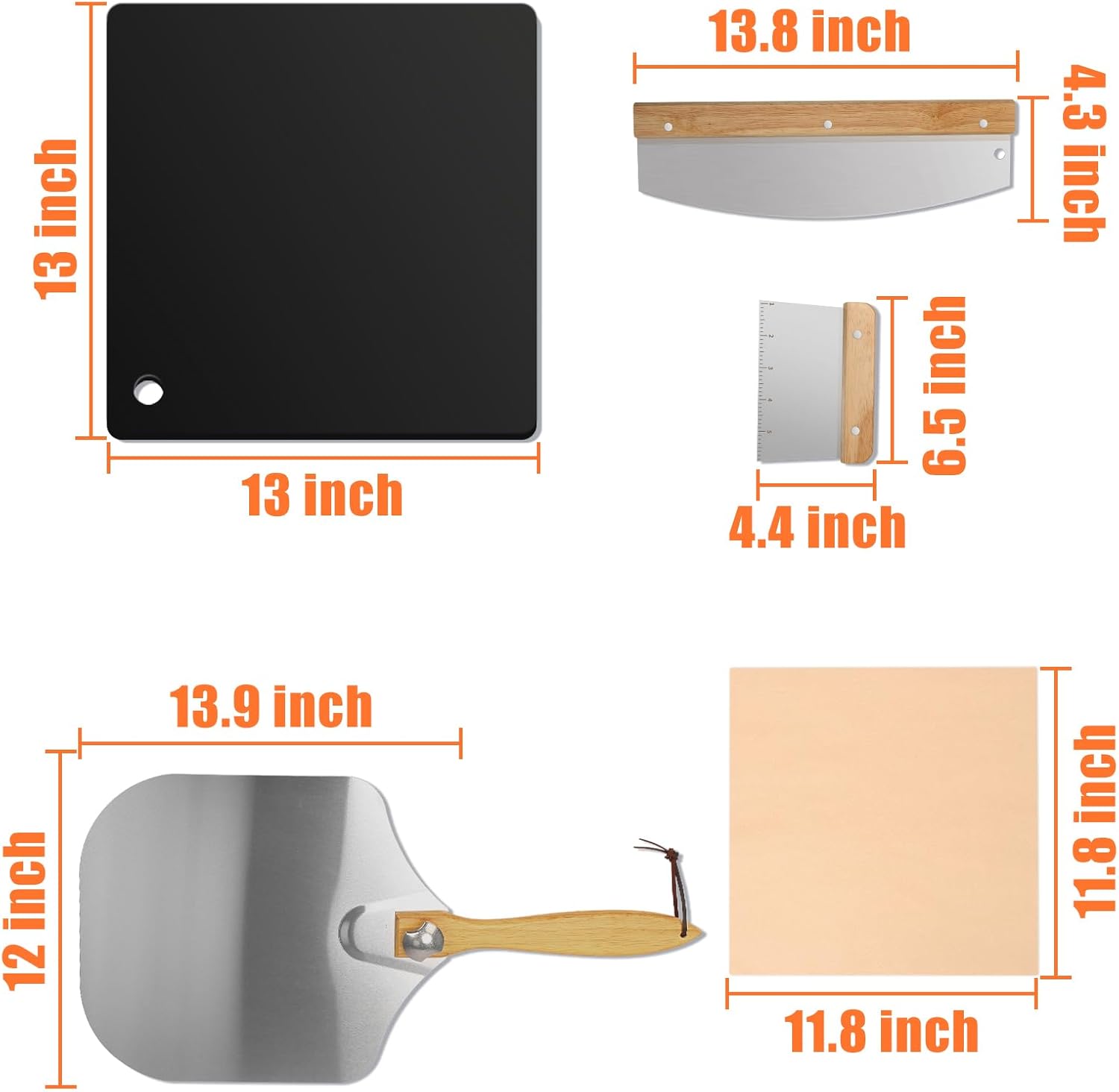 Hisencn 13" Ceramic Pizza Steel for Home Ovens - 20X Faster Heating, Crispy Crust Kit with Aluminum Peel & Tools - Culinary Roots