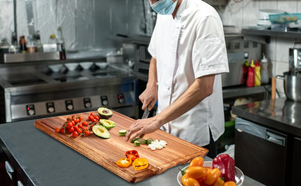 20" XL Extra Large Wood Cutting Boards for Kitchen Acacia Charcuterie Board