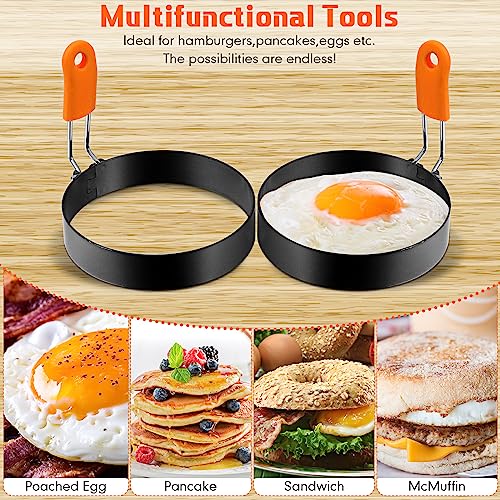 6 Pcs Egg Rings for Griddle Nonstick Pancake Molds