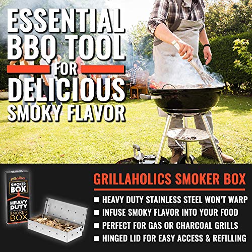 Stainless Steel Wood Chip Smoker Box for Gas & Charcoal Grills