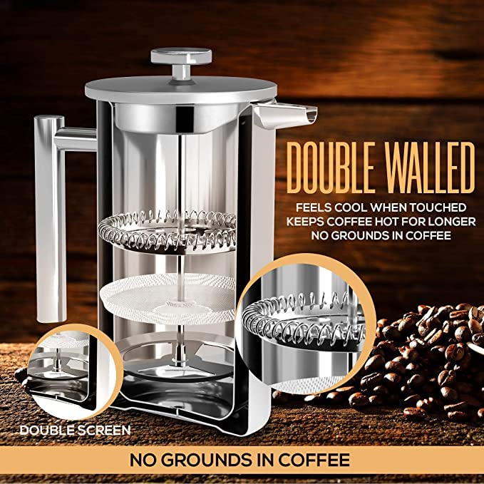304 Grade Stainless Steel French Press 17 Oz