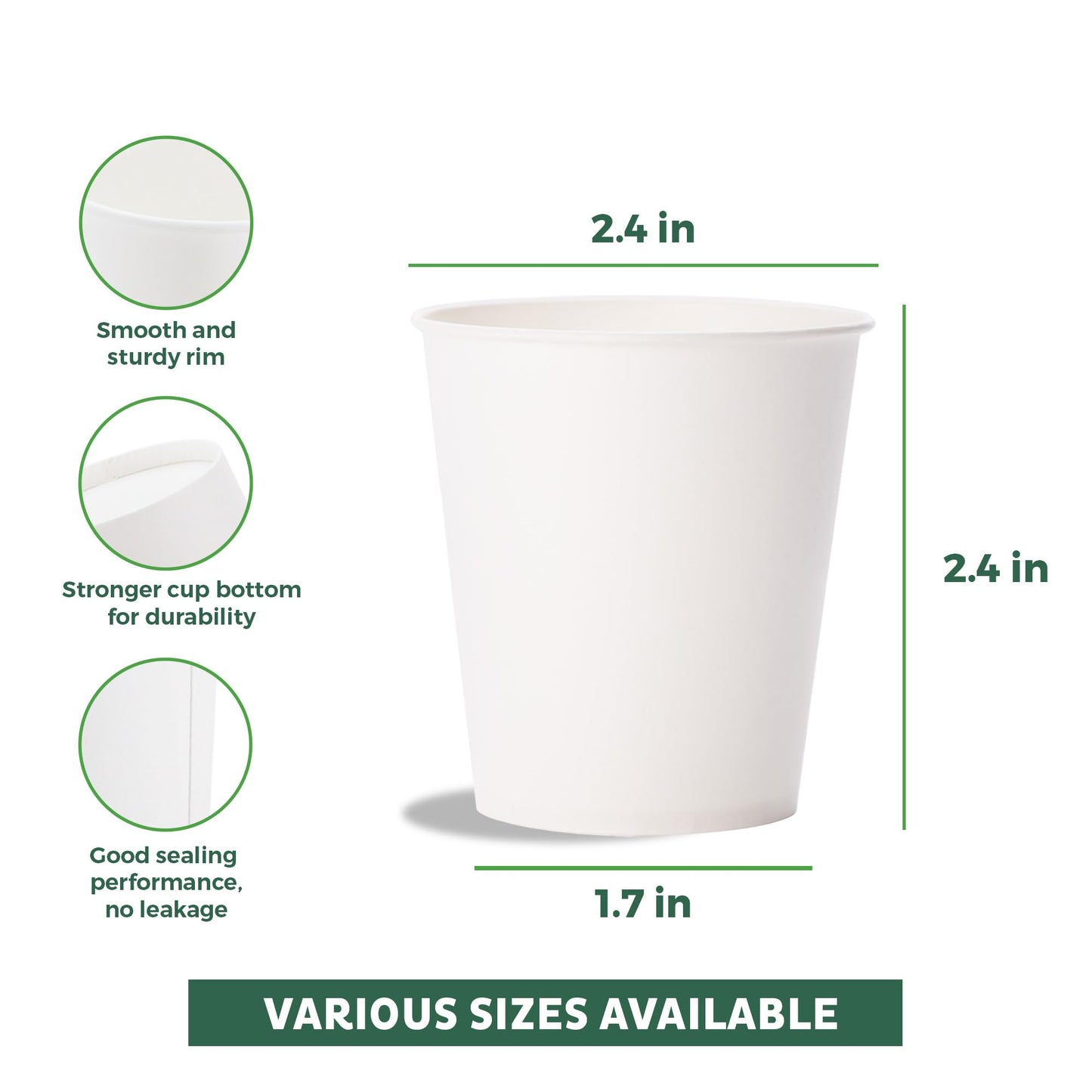 Coffee Cups 4 oz [1000 Pack] Disposable Paper Cups for Mouthwash Cups (1000 Count)