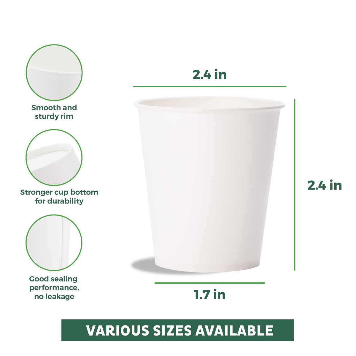 Coffee Cups 4 oz [300 Pack] Disposable Paper Cups for Mouthwash Cups (300 Count)