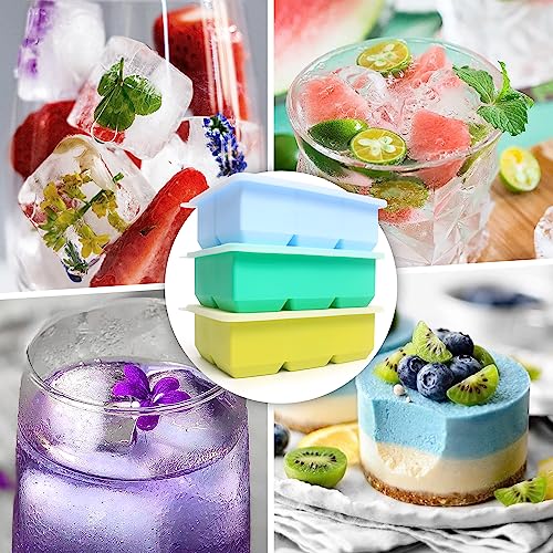 Silicone Ice Cube Trays 3 Pack (3 Count)