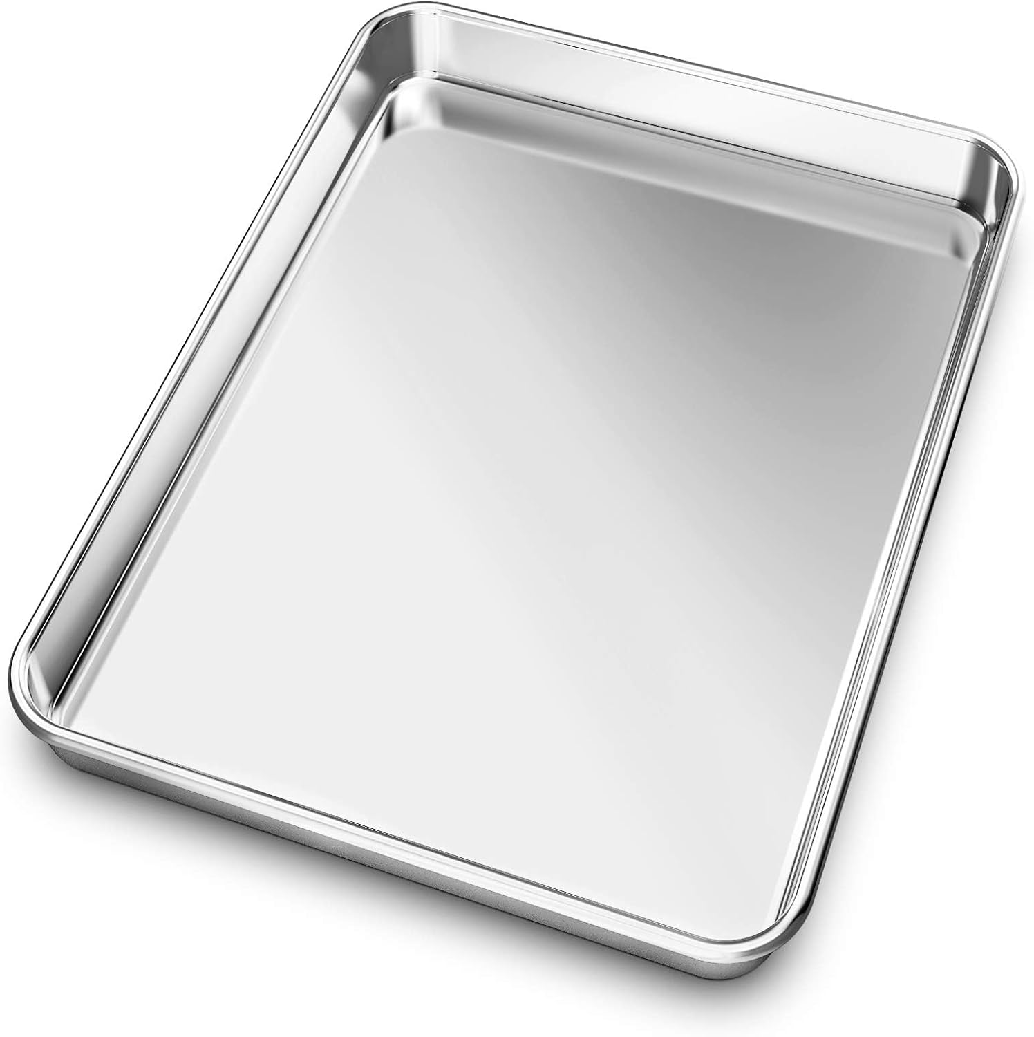 Baking Sheet, Yododo Stainless Steel Baking Pans Tray Cookie Sheet Toaster Oven Tray Pan Cookie Pan, Non Toxic & Healthy, Superior Mirror Finish & Rust Free, Easy Clean & Dishwasher Safe - 10.4 inch - Culinary Roots