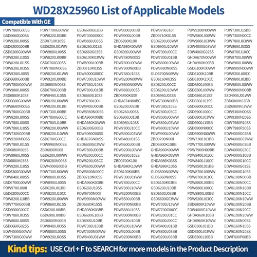 WD28X25960 Replacement Lower Dishwasher Rack Compatible with GE