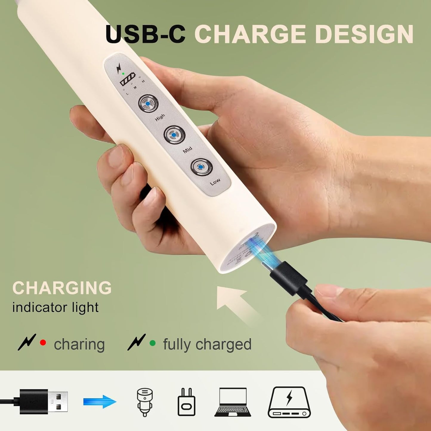YUSWKO Beige Handheld Milk Frother Wand with Stand for Coffee, Rechargeable Electric Whisk with 3 Heads 3 Speeds Drink Mixer Coffee Frother For Latte, Cappuccino, Hot Chocolate, Egg - Culinary Roots