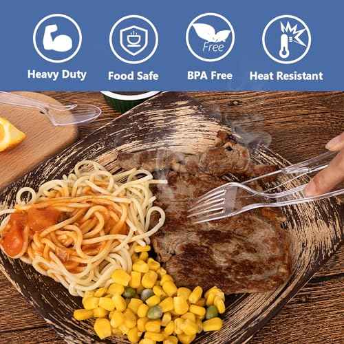 3000 Count Clear Plastic Silverware Heavy Duty