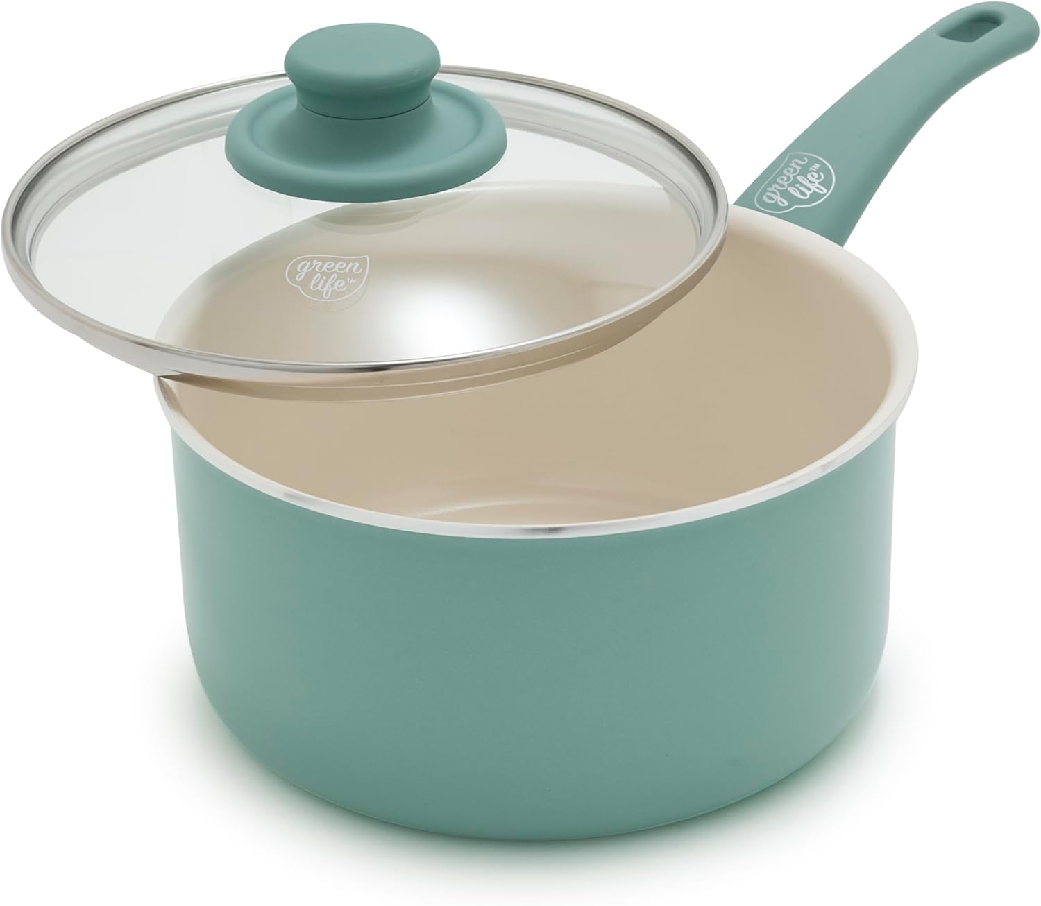 GreenLife 2 Quart Ceramic Nonstick Saucepan with Lid, PFAS-Free, Stay-Cool Handle, Multipurpose Kitchen Cooking Pot, Dishwasher & Oven Safe, Turquoise - Culinary Roots