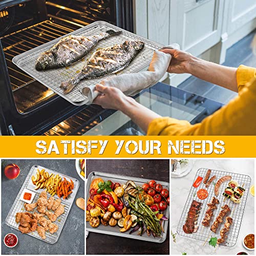 12.5 Inch Toaster Oven Pan Tray with Wire Rack