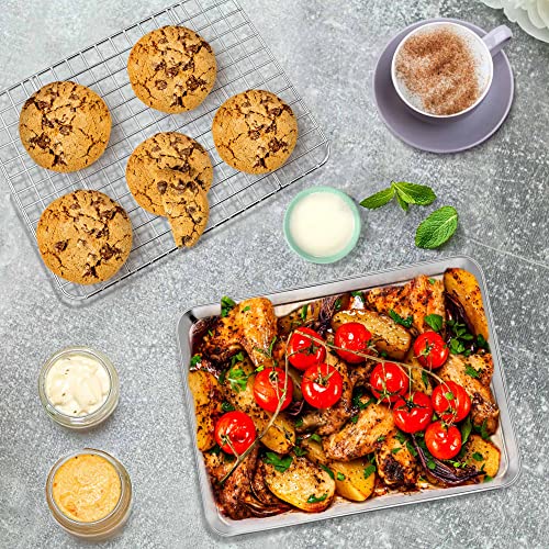 10.4 Inch Toaster Oven Pan Tray with Wire Rack