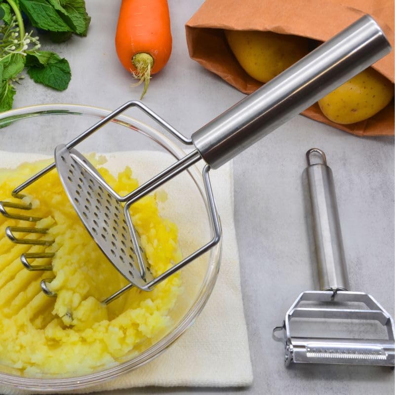 3-in-1 Multi-Peeler Potato Masher Set 2-Piece Kitchen Tools for Peeler (2 Count)