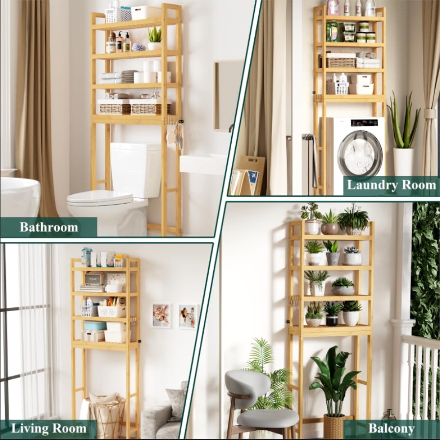 Bamboo Over The Toilet Storage Cabinet (4 Count)