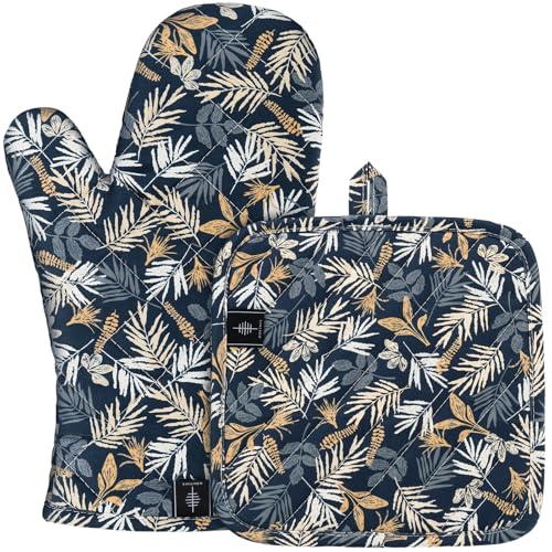 Oven Gloves Heat Resistant Potholder Set Oven Gloves with Anti (2 Count)
