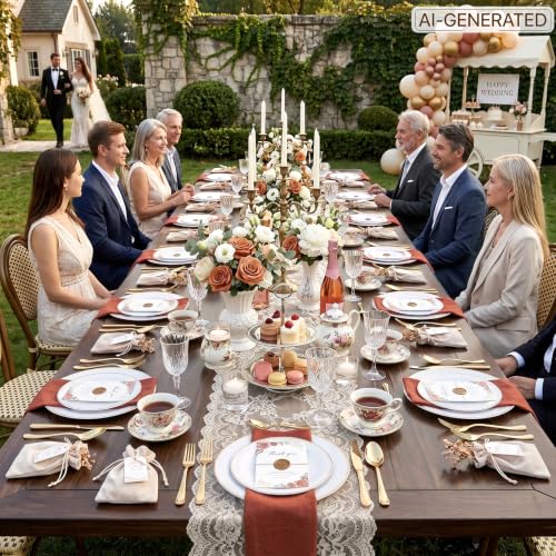 100PCS White Plates with Gold Trim (100 Count)