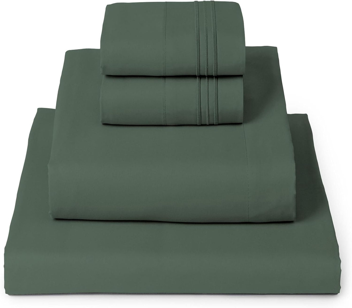 Mellanni King Sheets Set - 4 PC Iconic Collection Bedding - Hotel Luxury, Extra Soft, Cooling Bed Sheets - Wrinkle, Fade, Stain Resistant (King, Emerald Green)