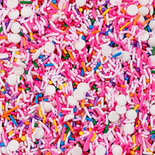 Pink Pinata Hot Pink & Rainbow Sprinkle Mix 1 Pack (4 Ounce)