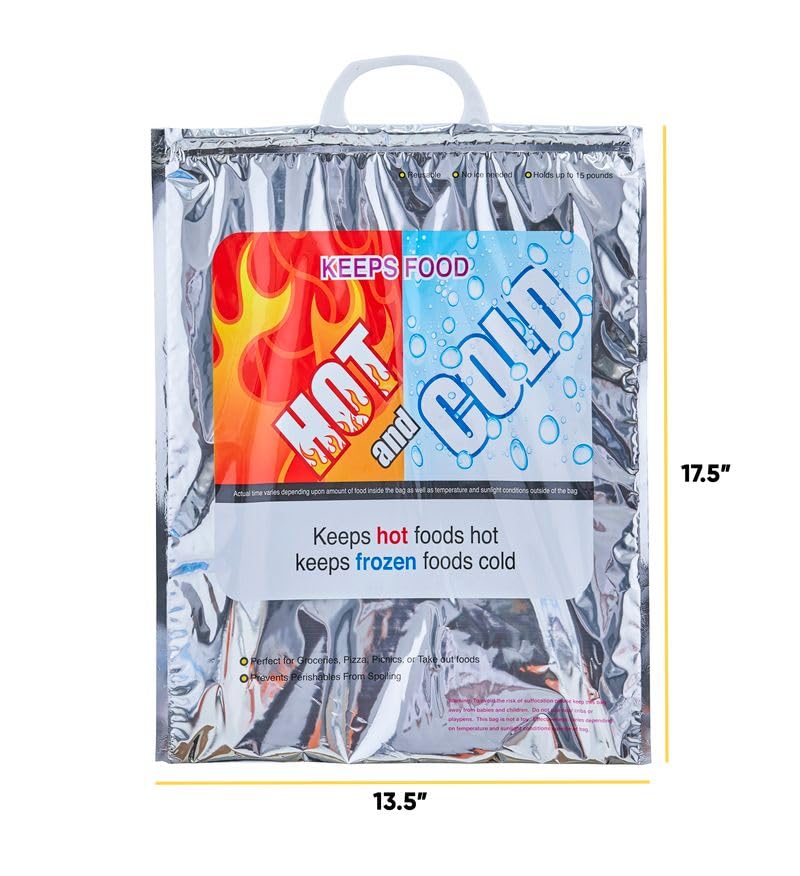 Hot and Cold Insulated Bags for Food Delivery (10 Count)