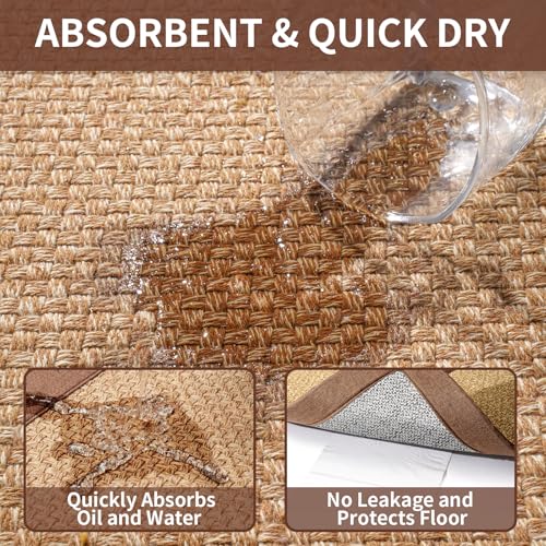Kitchen Rugs Kitchen Mats for Floor Non Slip Washable Brown 17"x30" (3.575 Sq Ft)