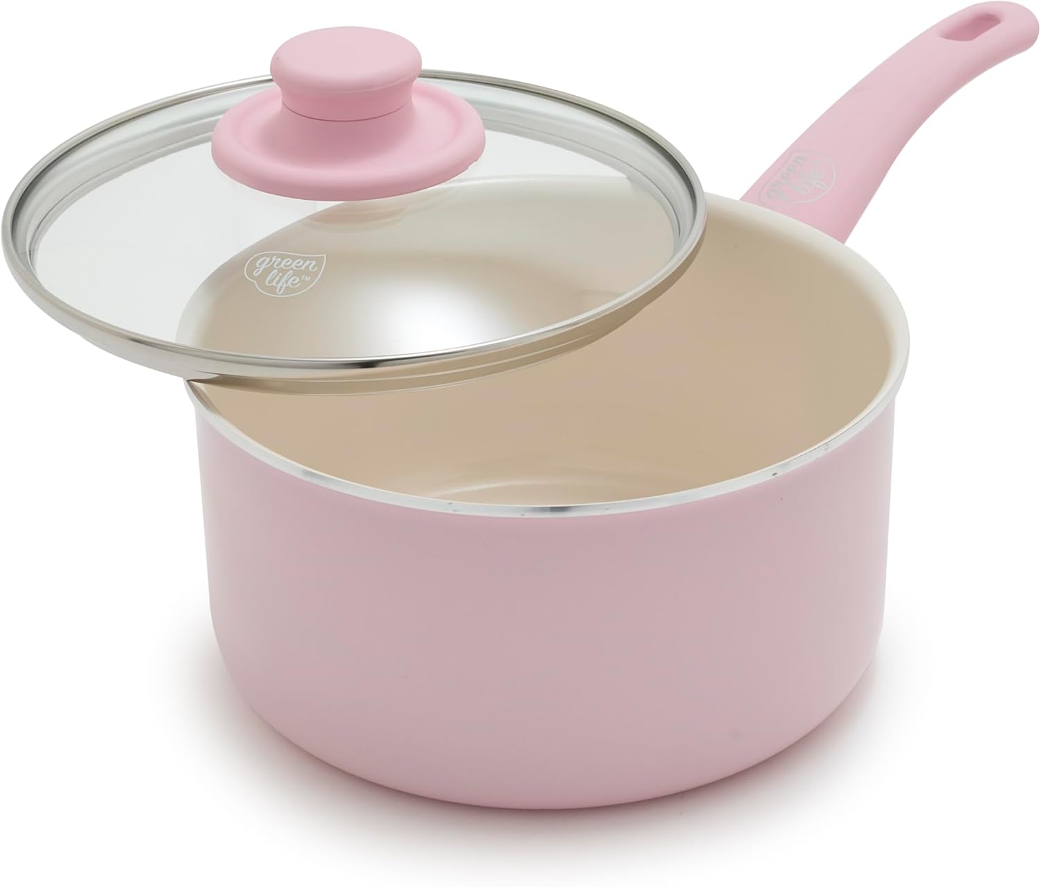 GreenLife 2 Quart Ceramic Nonstick Saucepan with Lid, PFAS-Free, Stay-Cool Handle, Multipurpose Kitchen Cooking Pot, Dishwasher & Oven Safe, Pink - Culinary Roots