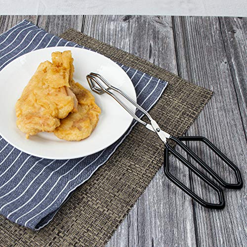Stainless Steel Scissor Tongs Heavy Duty Cooking Tongs with Soft Handles