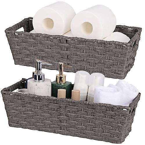 2 Pack Plastic Wicker Toilet Paper Baskets (2 Count)