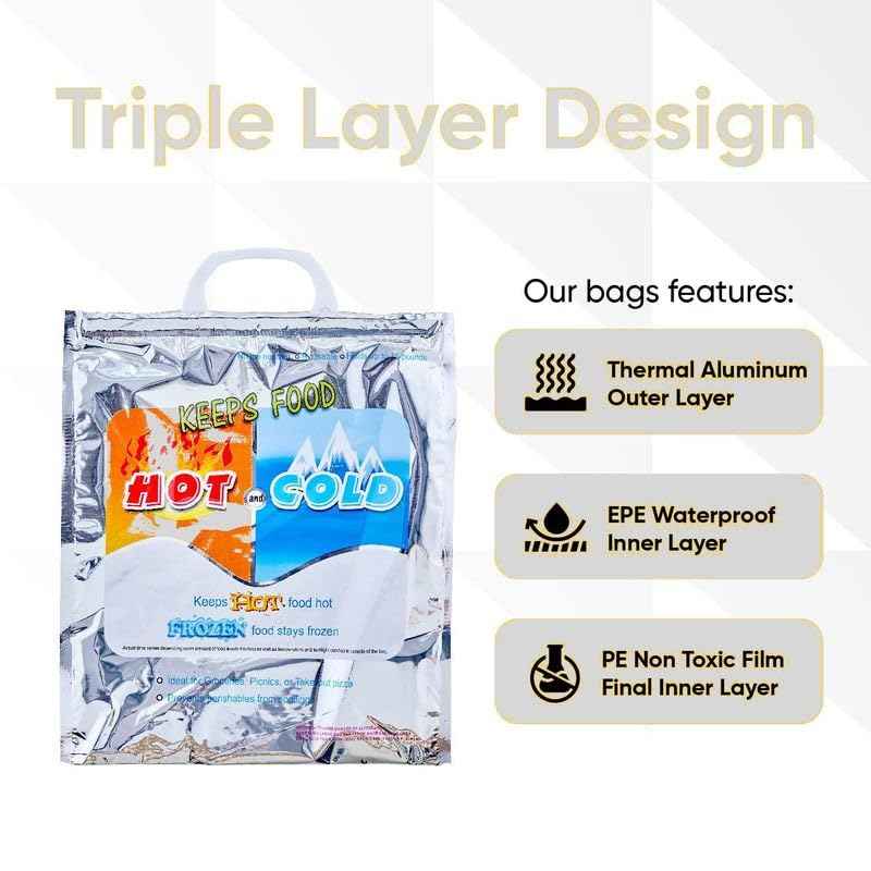 Hot and Cold Insulated Bags for Food Delivery