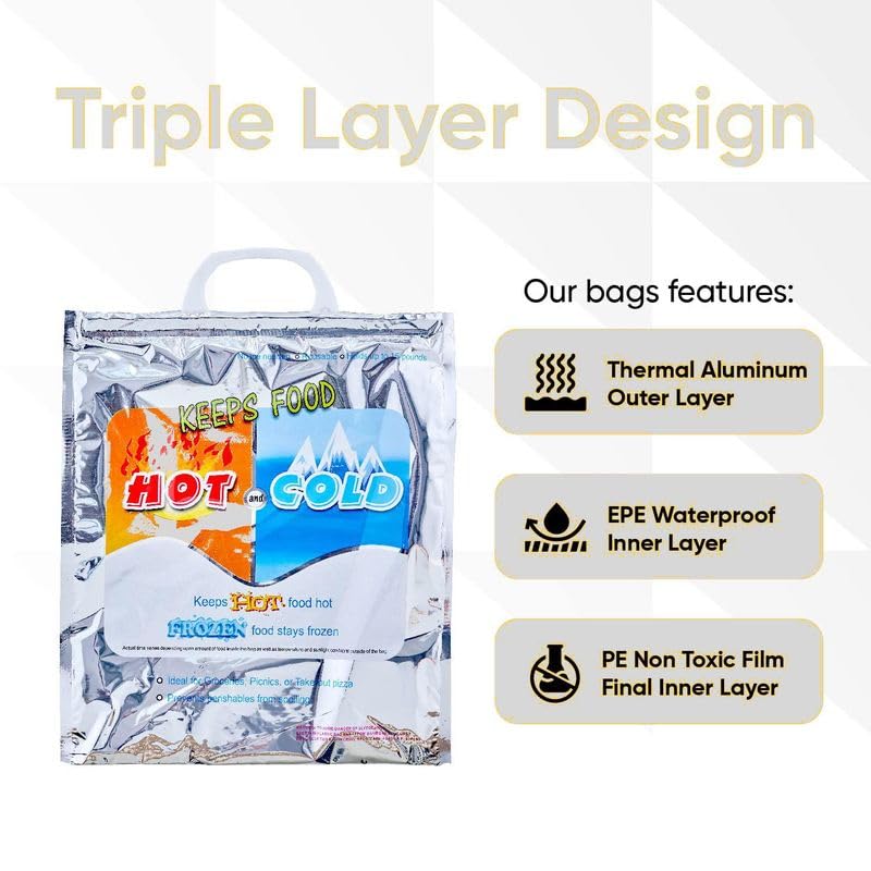 Hot and Cold Insulated Bags for Food Delivery (5 Count)