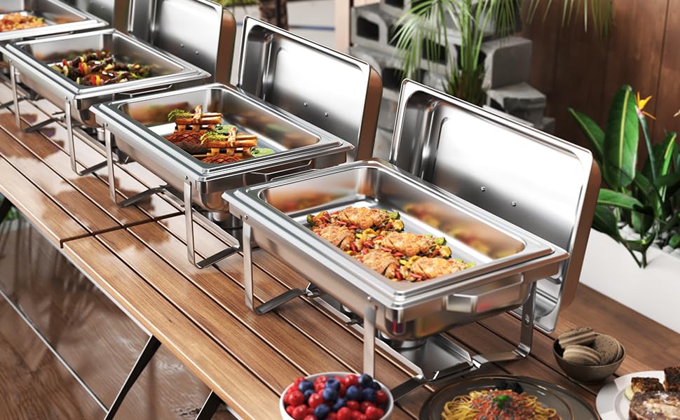 Chafing Dishes for Buffet 4 Pack (4 Count, 9 quarts each)