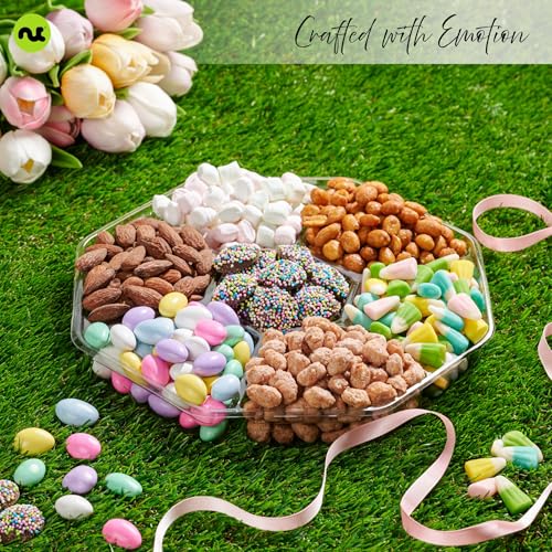 Candies & Mixed Nuts Gift Basket in Red & Gold Box
