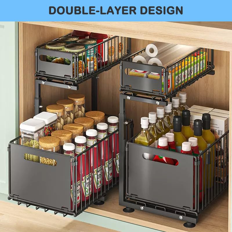 Under Sink Organizer with Adjustable Height