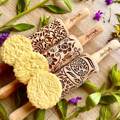 FLORET 3 Kid Rolling Pin Set with Lotus
