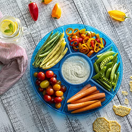 6 Sectional Round Plastic Serving Tray