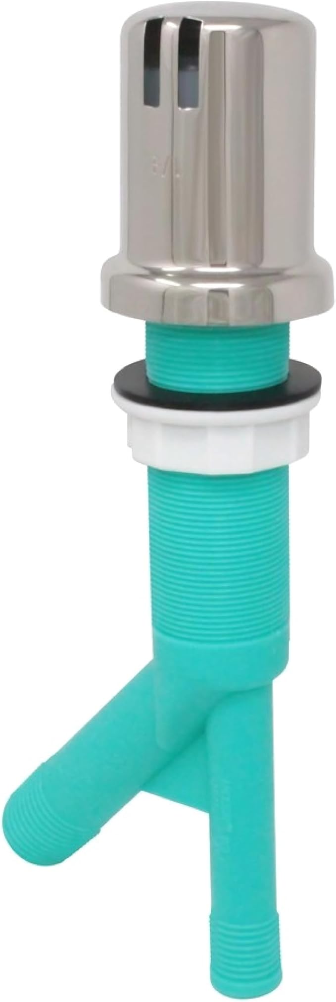 Dishwasher Air Gap with Skirted Polished Nickel Brass Cap and Extra Long Threaded Body for Thick or Thin Kitchen Countertops (AG200-606, AG200-X06, AMERIGAP)